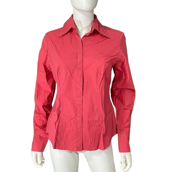 Ann Taylor Loft Pink Button Front Shirt Size 8 - Picture 2 of 6